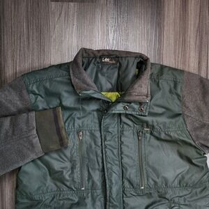 Vintage Lee Mens Size Large Quilted Jacket Cowboy Rancher Green Canvas